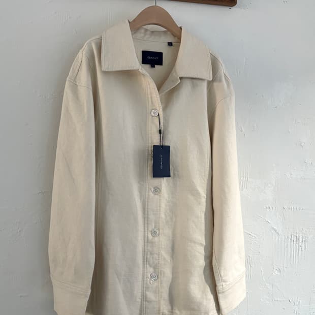 *새상품* Gant 아이보리컬러 싱글버튼 텍스쳐 셔츠 자켓