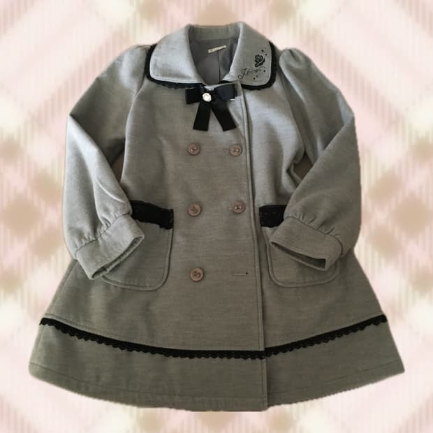 엑시즈팜 그레이 리본 코트 라떼 히메 갸루 러블리 오네 양산형 지뢰계