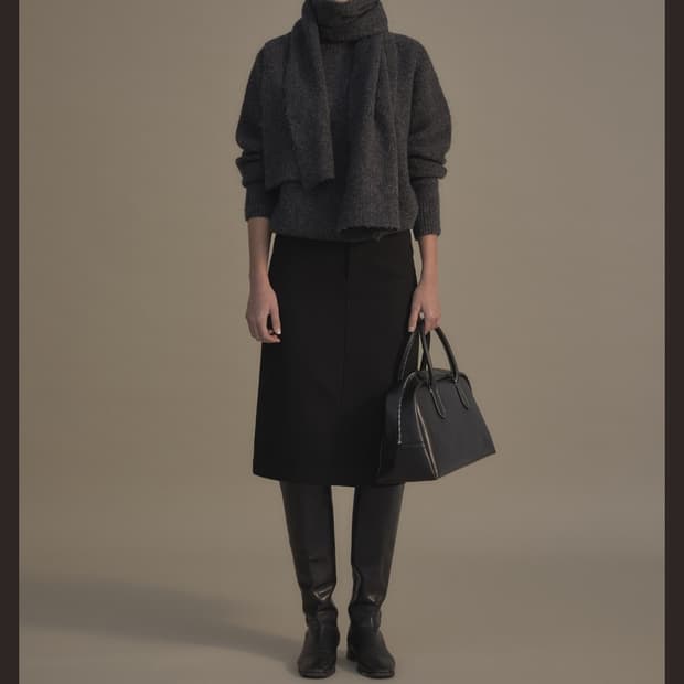 낫띵리튼 울 미디 스커트(브라운)