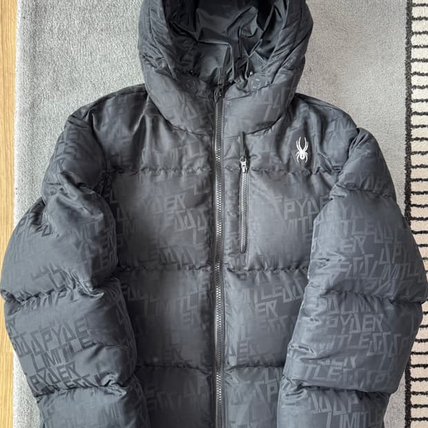 스파이더 패딩(자카드 패턴 후드 다운)