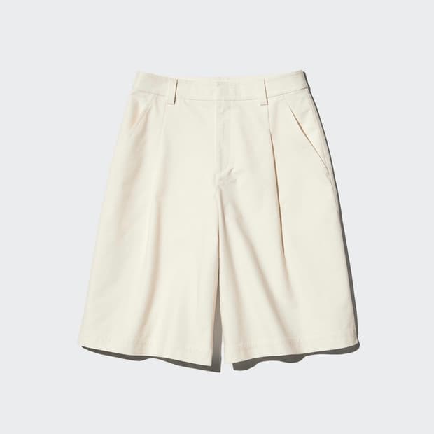 [새상품/3XL/36] 유니클로 저지 턱 롱 쇼츠 반바지 화이트