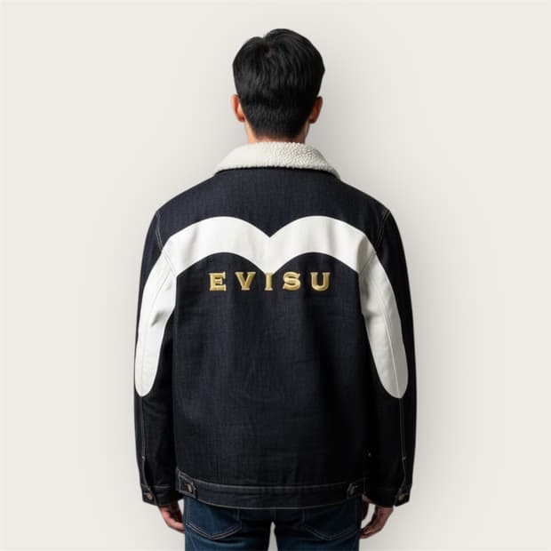 .L/ 에비수 빅로고 청데님 쉐르파 자켓