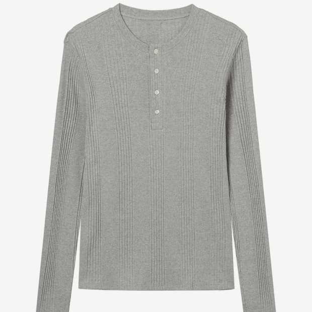 Slim Fit Henley Neck Jersey Long Sleeve