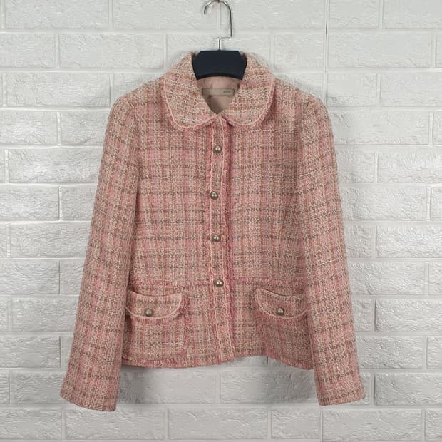 [55]데코 울 실크 혼방 트위드 자켓