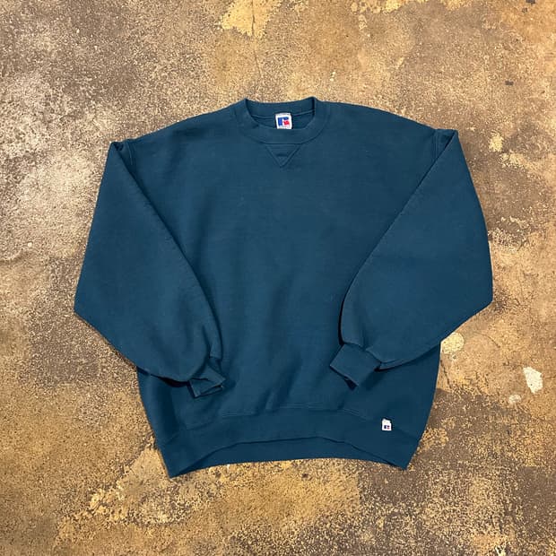 빈티지 90s 러셀 스웻셔츠 진한 그린 