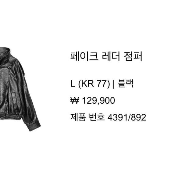 L 자라 페이크 레더 점퍼 생로랑맛