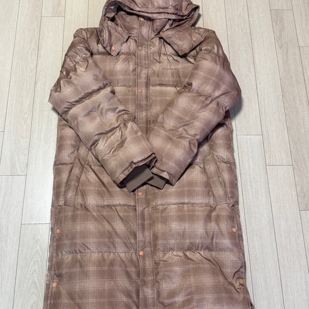 스컬프터 덕다운 체크 롱패딩