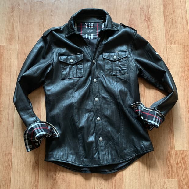 버버리 블랙라벨 양가죽 자켓 L