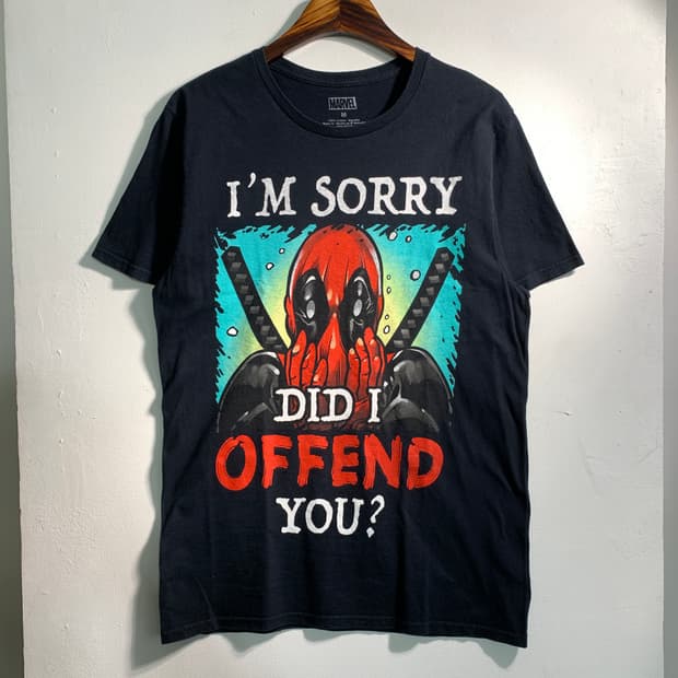 만원샵) marvel 마블 데드풀 빈티지 티셔츠 M C230