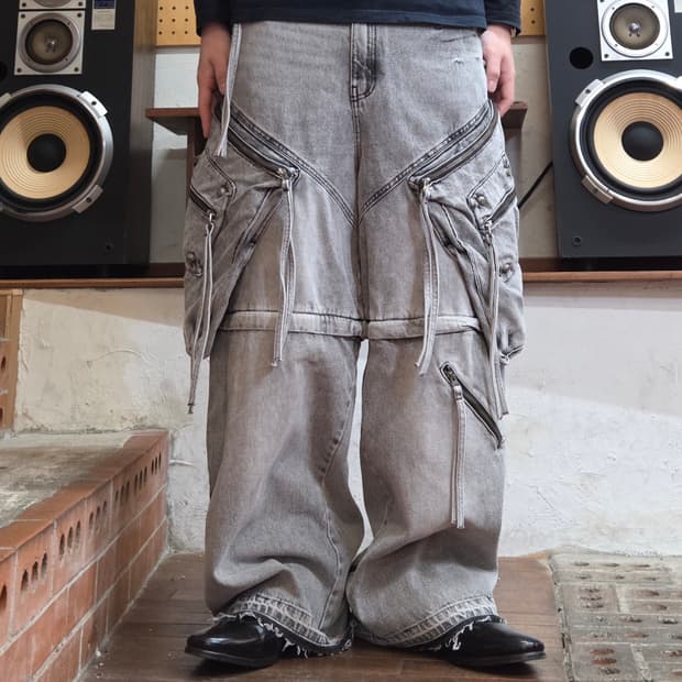써저리 프로세스 그레이 카고 데님 팬츠