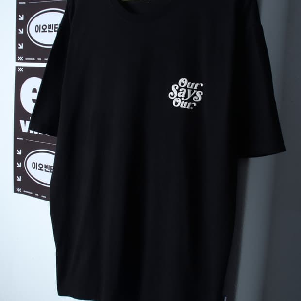 (L-XL) 아워세이아워 반팔 티셔츠 빅로고 발포나염 블랙-H35559