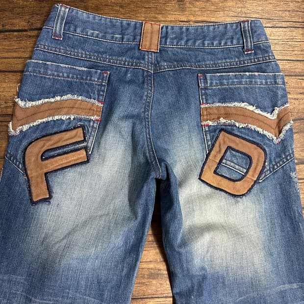 FATDOG JEANS Y2K 배색 워싱 데님 팬츠 실측27
