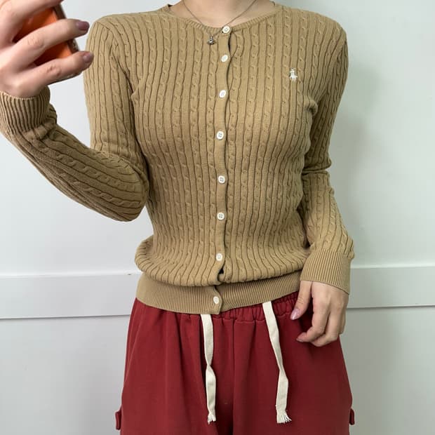 W 95 폴로 랄프로렌 스포츠 꽈배기 가디건