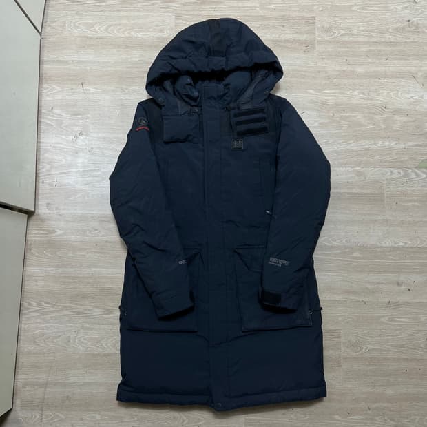 코오롱 스포츠 윈드스토퍼 여성 구스다운 롱패딩 점퍼 [블랙] M/95