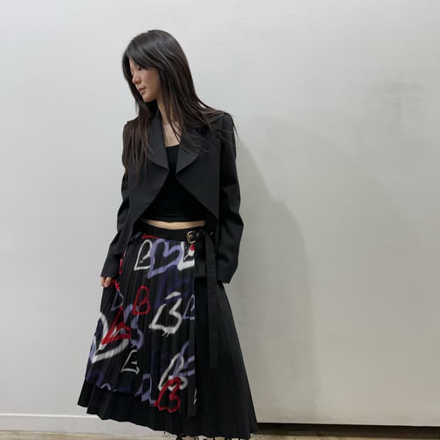 비비안 웨스트우드 그래피티 플리츠 롱 스커트