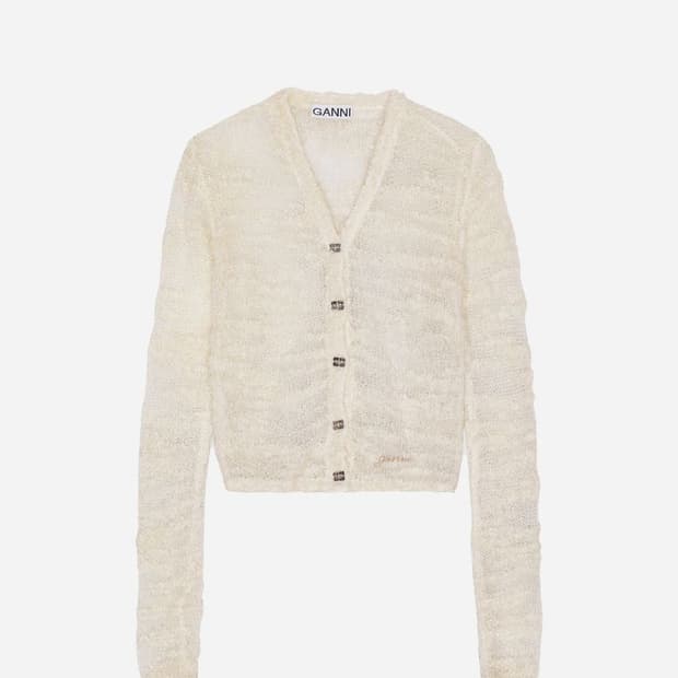 가니 쥬얼 버튼 모헤어 블렌드 가디건