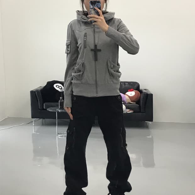 Lazy Dais Y2k High Neck Zip Up Hoodies