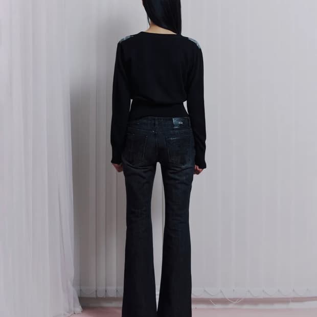 일리오 Cathy Backpocket bootscut denim 블랙 M