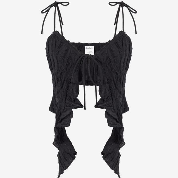 어나더에이 레이스 러플 뷔스티에 [블랙]