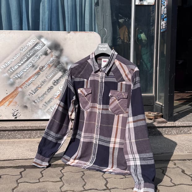 빈티지 리바이스 체크 플란넬 셔츠 L (606)