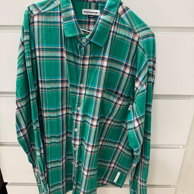 디스이즈네버댓 오버사이즈 그린 셔츠 L