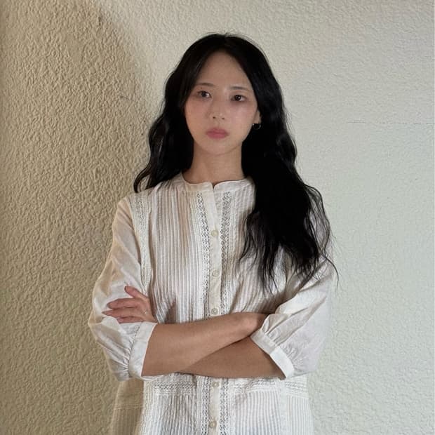 일본 빈티지 라인드롭 블라우스