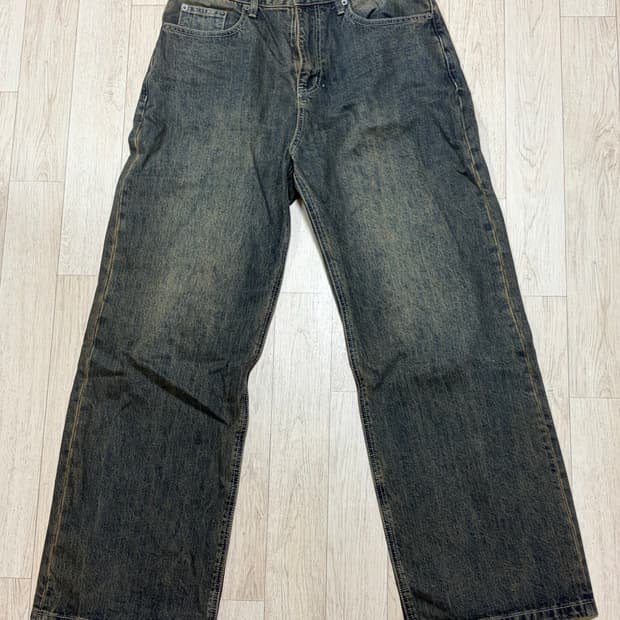 비긴 202 와이드 세미 플레어 데님팬츠