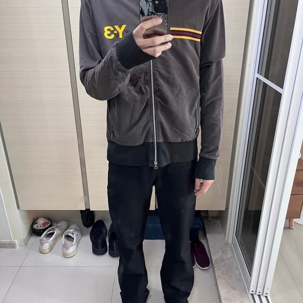 Y-3 집업 빨간줄