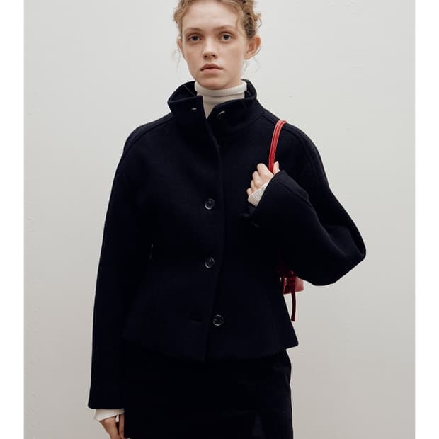 레이브 High Neck Short Coat