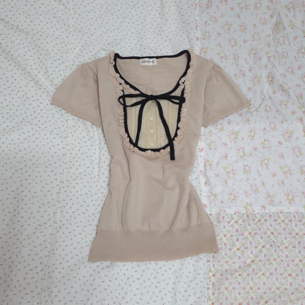 빈티지 리본 레이스 핑크 로걀탑 히메갸루 리즈리사 트랄라라