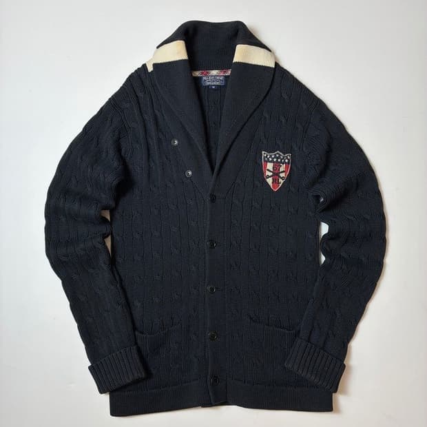 폴로 진스 00's 프레피 숄카라 니트 가디건 PN8960