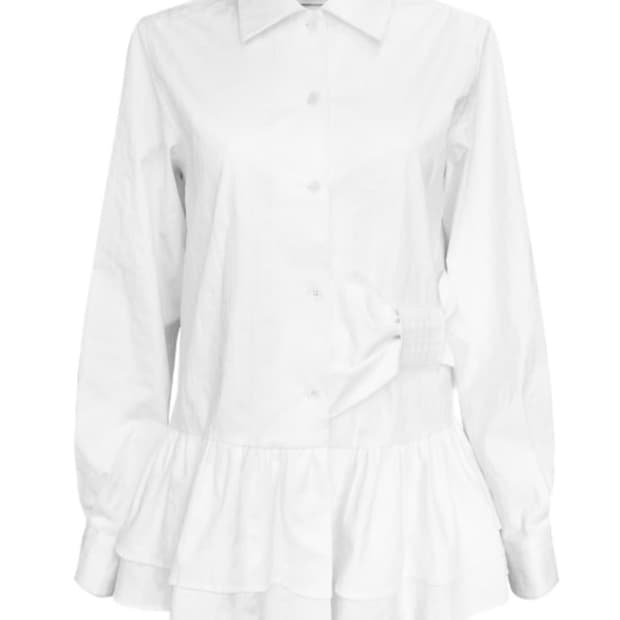체메씨 보우 프릴 셔츠 화이트