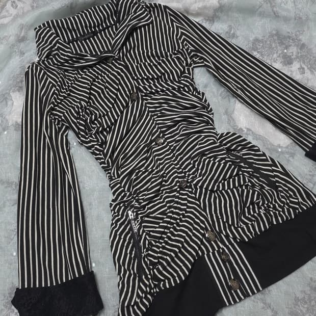 빈티지 스트라이프 셔링 펑크 원피스 d.i.a 마즈 갸루