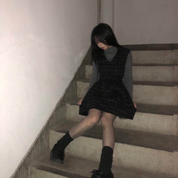 [코디세트] Check dress set