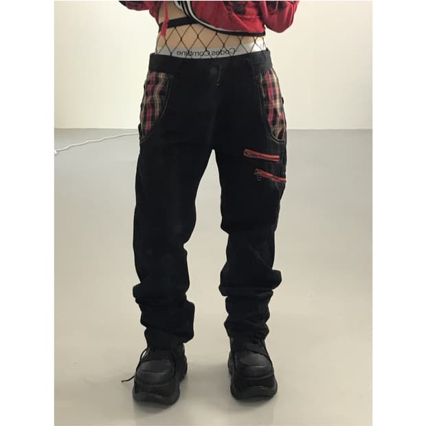 Jpn Y2k Black Detail Pants