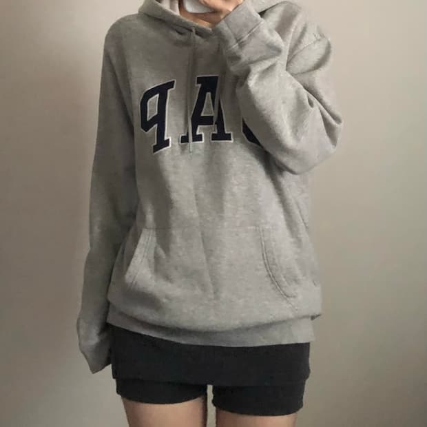 GAP 갭 빅로고 그레이 후드티