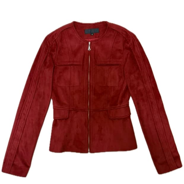 빈티지 레드 벨벳 집업