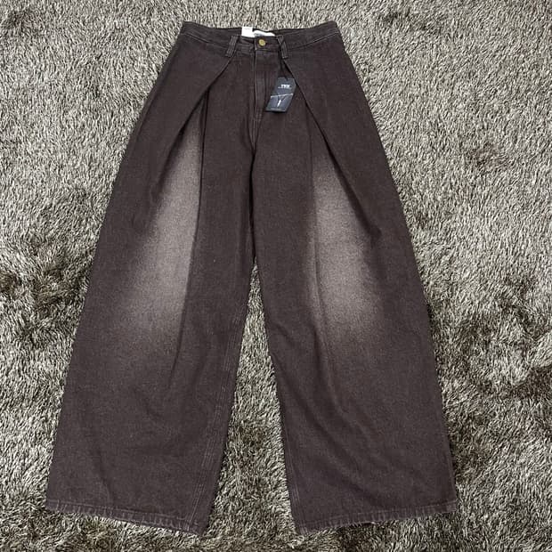 탑드레싱 TOPDRESSING 브라운 알파 와이드 데님팬츠 M