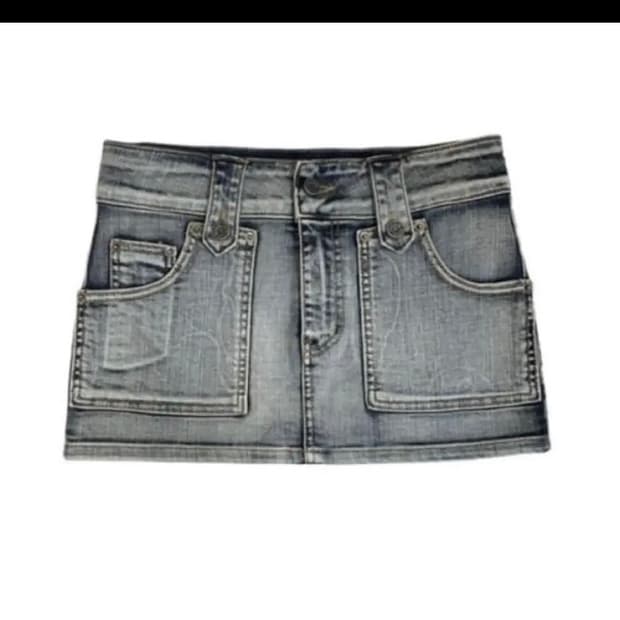 보헤미안서울 포켓 데님 스커트 블루 M