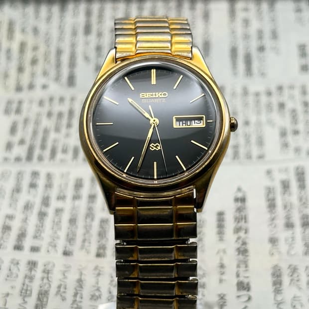 [1992년 빈티지] 세이코 SQ 쿼츠 5Y23-8049 블랙골드