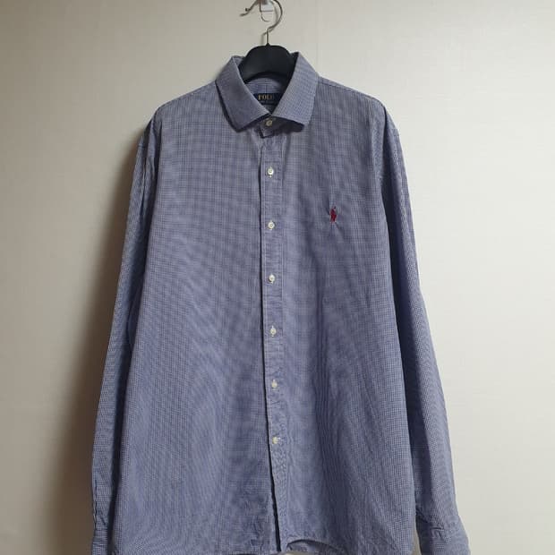 폴로랄프로렌 블루 깅엄 체크 셔츠 105