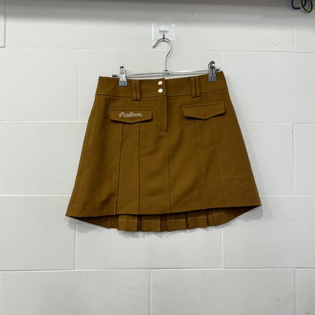 말본 플리츠 카고 스커트