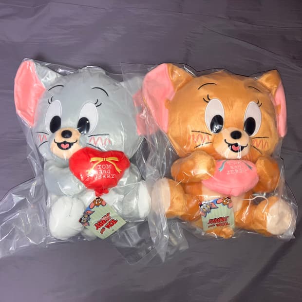 (일본 정품, 택 O) 제리, 터피 하트 리본 중형인형