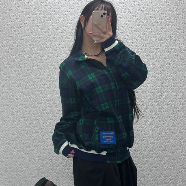 페노메논 유니크 키치 레터링 리버시블 양면 자켓 L C07255