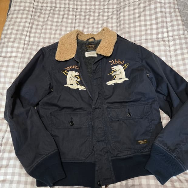 네이버후드 버튼 봄버 다크네이비LG