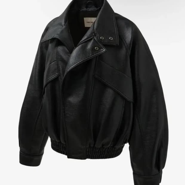 레이디볼륨 9213 워싱 레더 자켓