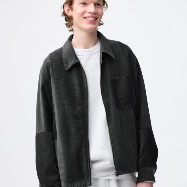 GU 코듀로이 셔츠집업 자켓 [다크 그레이-L]