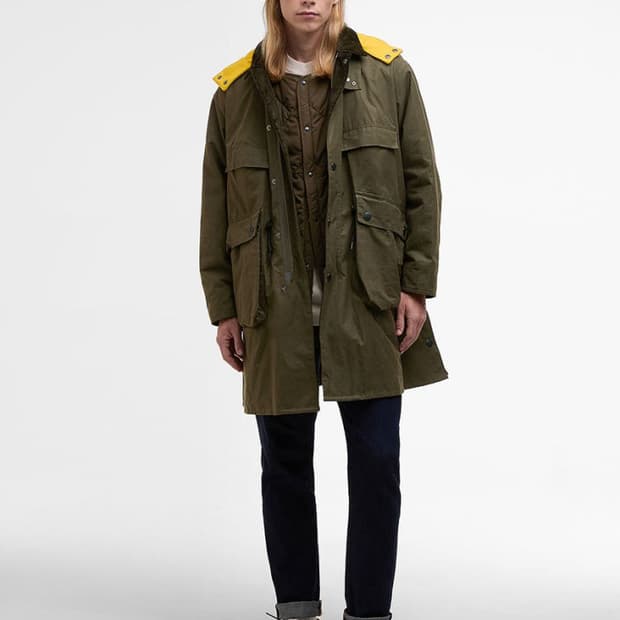 캡틴선샤인 바버 필드코트 카키브라운 42