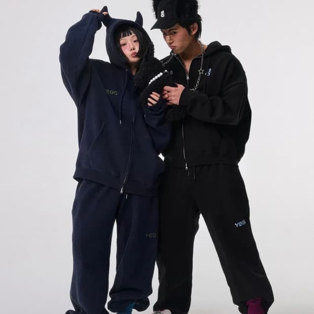 예그 데빌 후드집업/더블 밴딩 팬츠 셋업