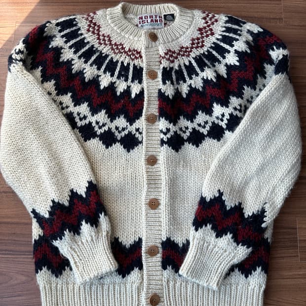 노르딕 페어아일 울 헤비니트 가디건 L